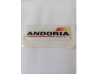 ZNAK NAPIS ANDORIA -MOT biały